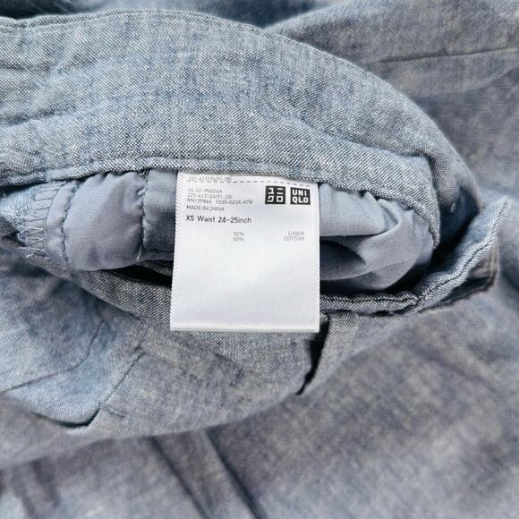 Uniqlo Blue Linen Blend Trousers - Picture 4 of 6